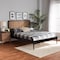 Baxton Studio Elston Mid-Century Charcoal Finished Wood and Synthetic Rattan Platform Bed-Queen 193-11487-ZORO - alternate 1